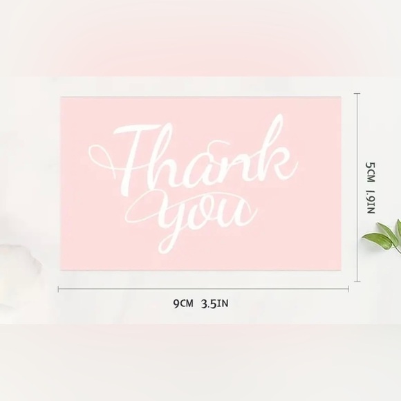 50 Thank you cards for your small business Pink & White Business Card size - Picture 6 of 11